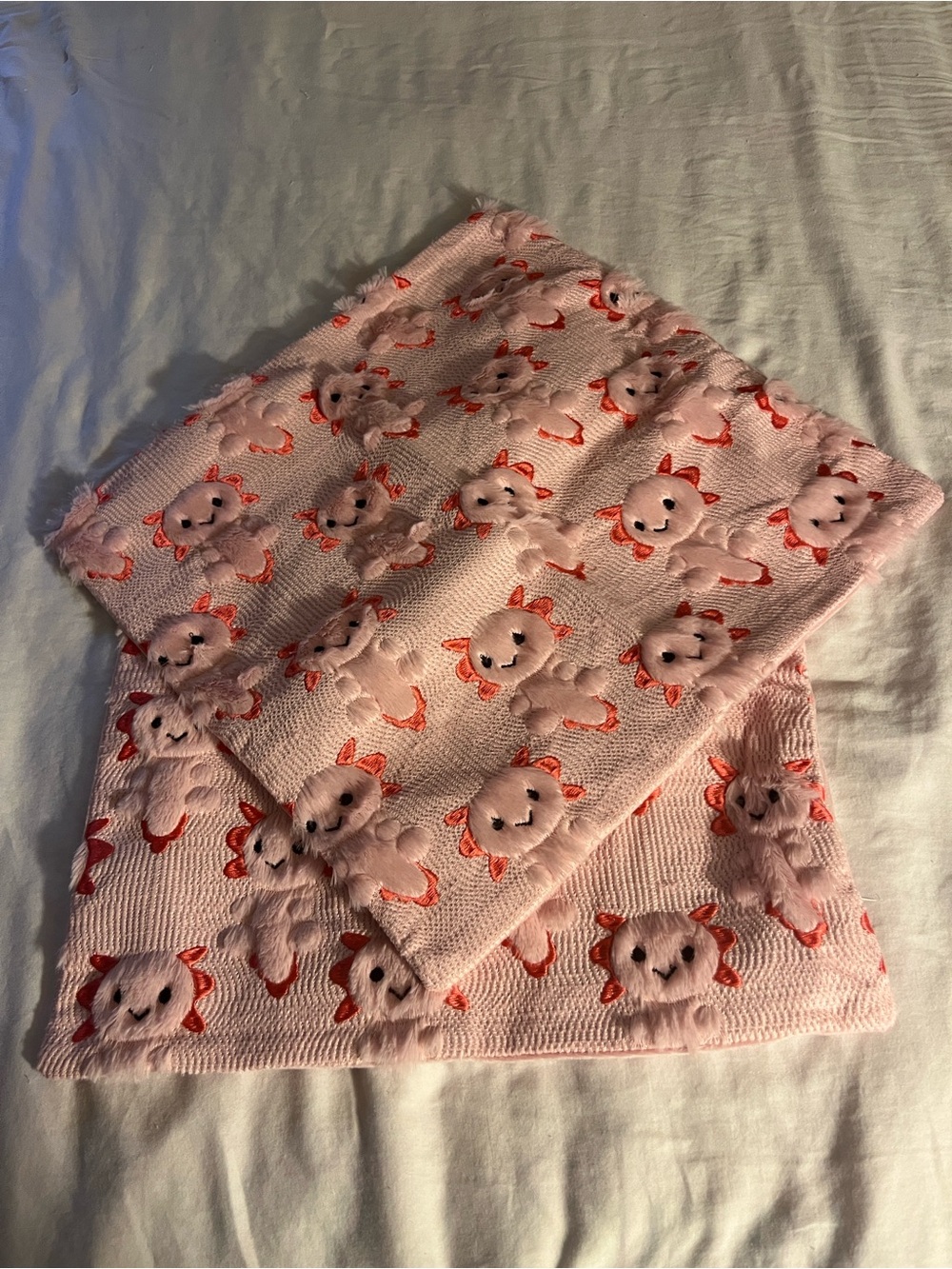 2 pillowcases fuzzy pink  animals measured 17x17 inches new